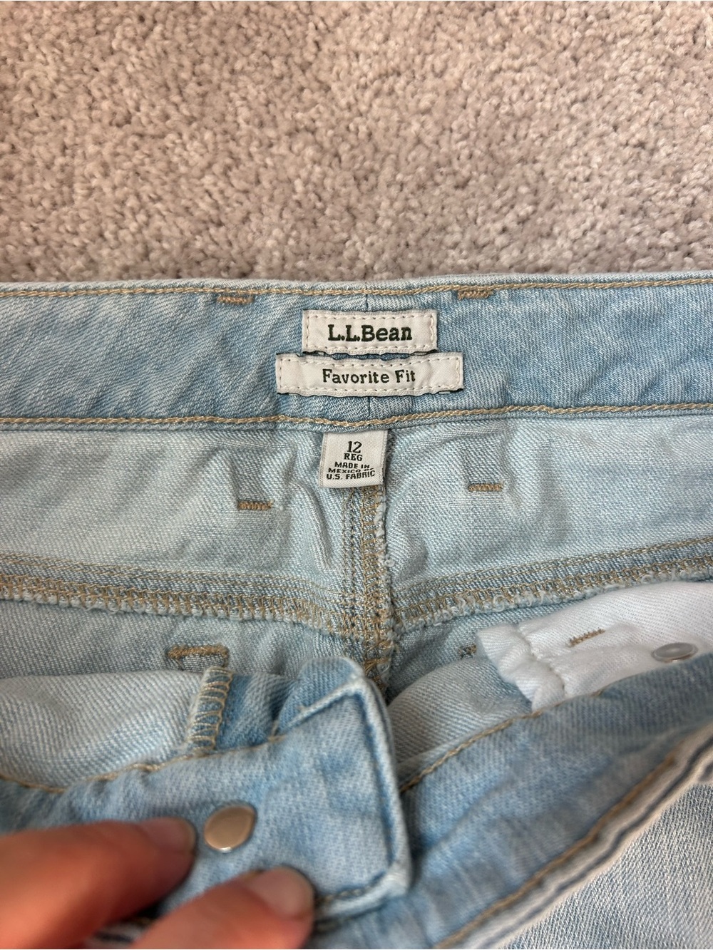 L.L. Bean Light wash Blue Denim Mini Skirt favorite fit - Picture 2 of 5